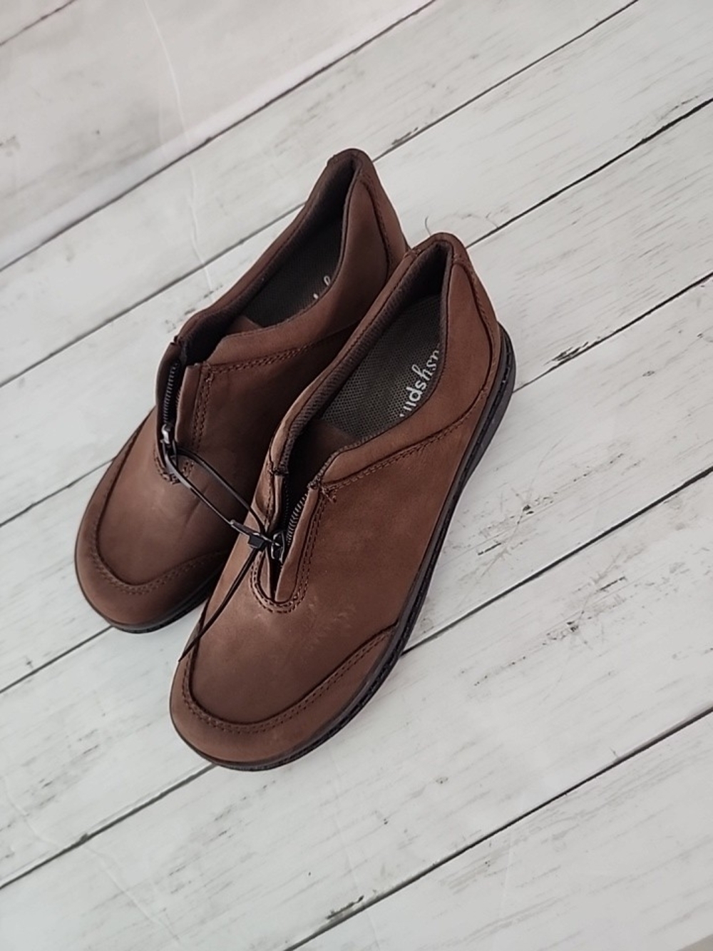 Comfort Zip Brown Women’s Slip-On Shoes